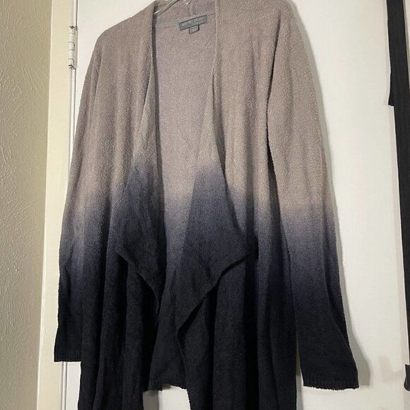 BAREFOOT DREAMS Blue Gray Ombre Tie Dye Cardigan Sweater small medium - Picture 2 of 6